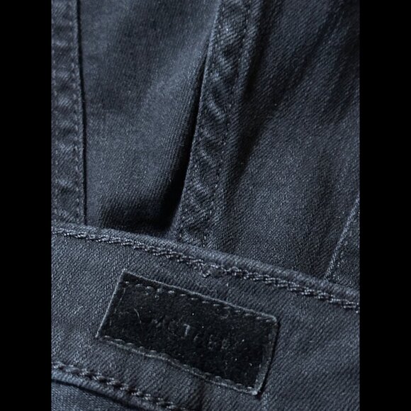 Mother Jeans 26 Womens Black Insider Crop Step Fray Side Stripe Denim Stretch - Picture 8 of 12